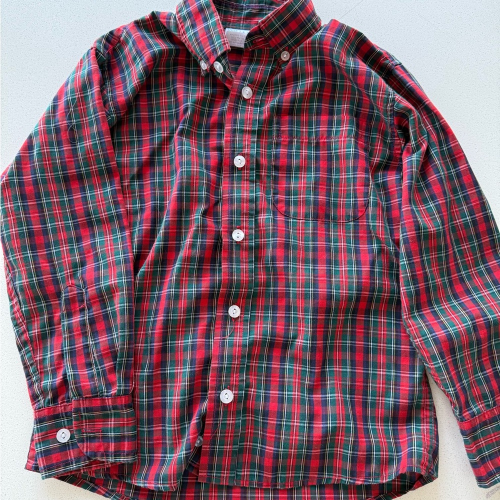 Plaid Kids Shirt - Red and Green